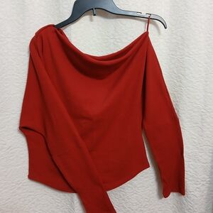 We The Free Red Off-Shoulder Top